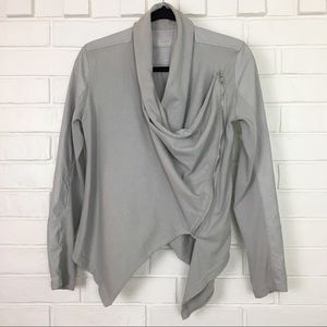 Blank NYC Grey Vegan Leather Moto Jacket